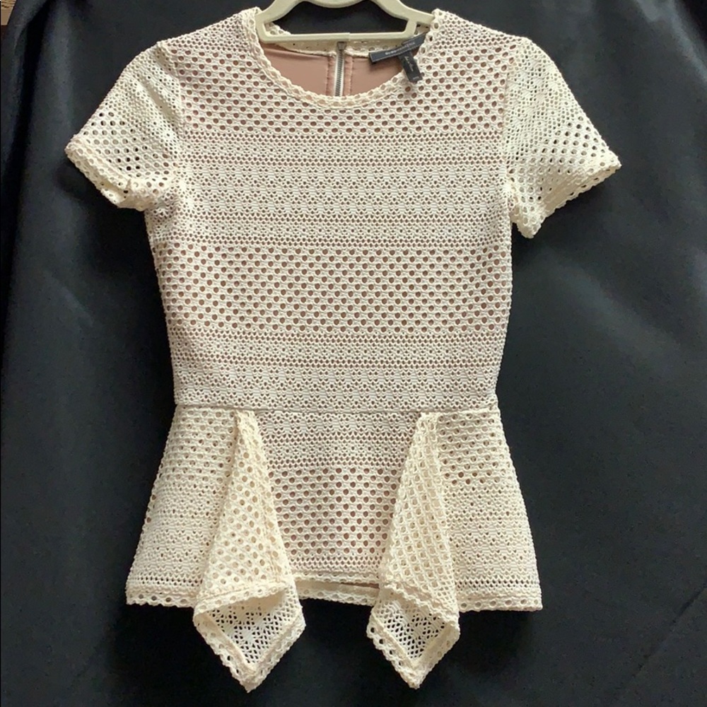 BCBG Fitted Peplum Top